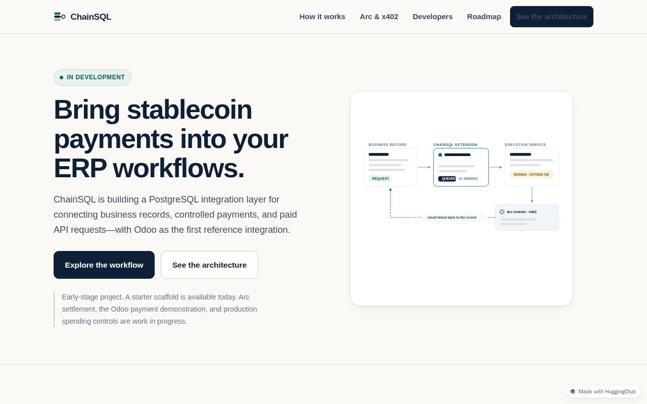 Preview of ChainSQL — Landing Page