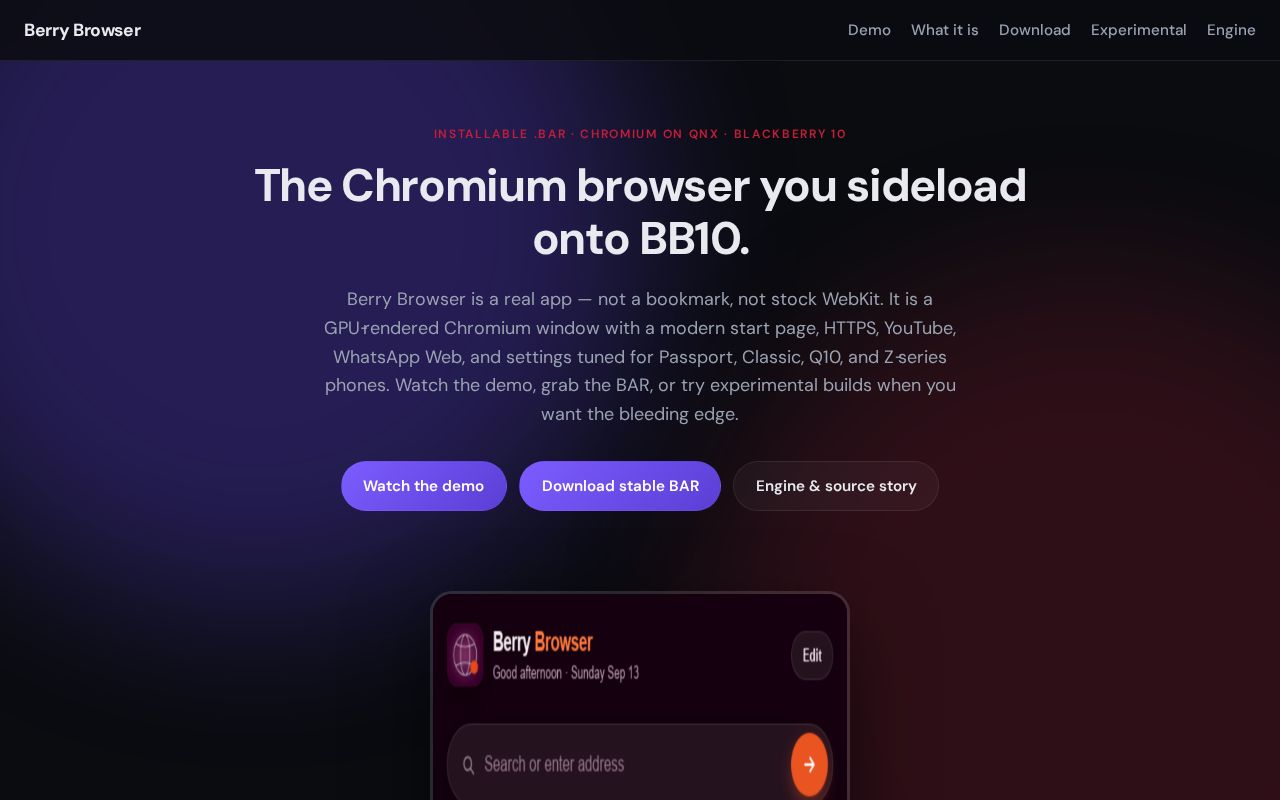 Preview of Berry Browser
