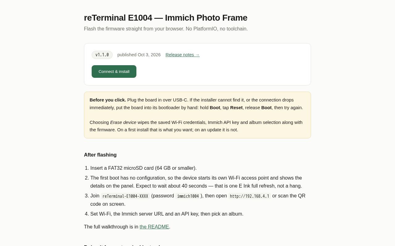 Preview of Reterminal Immich Frame