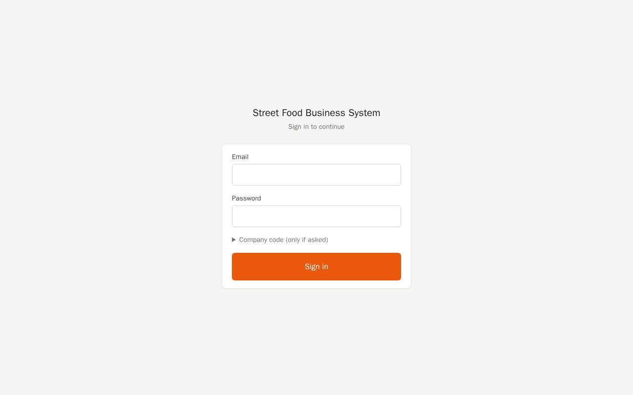Preview of Street Food Business System