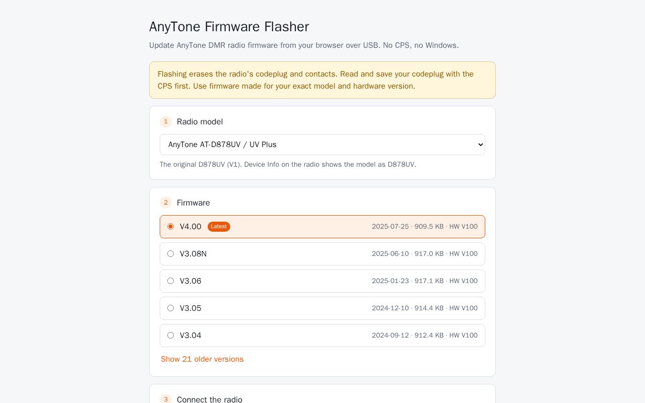 Preview of AnyTone Firmware Flasher