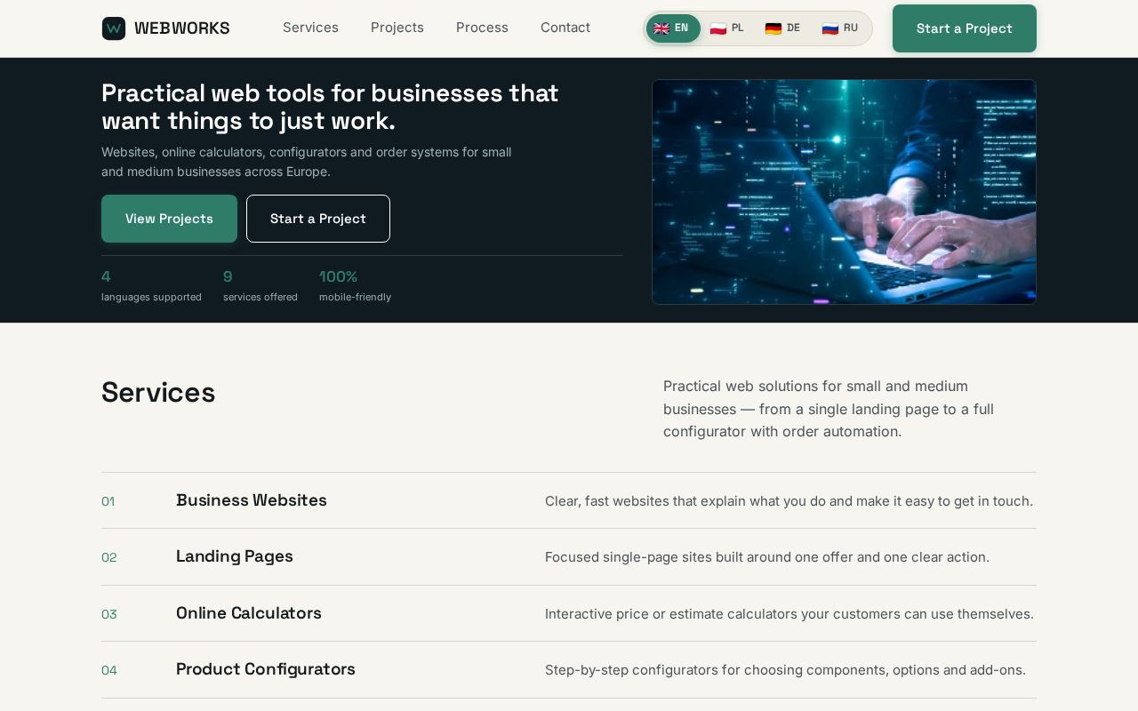 Preview of WEBWORKS