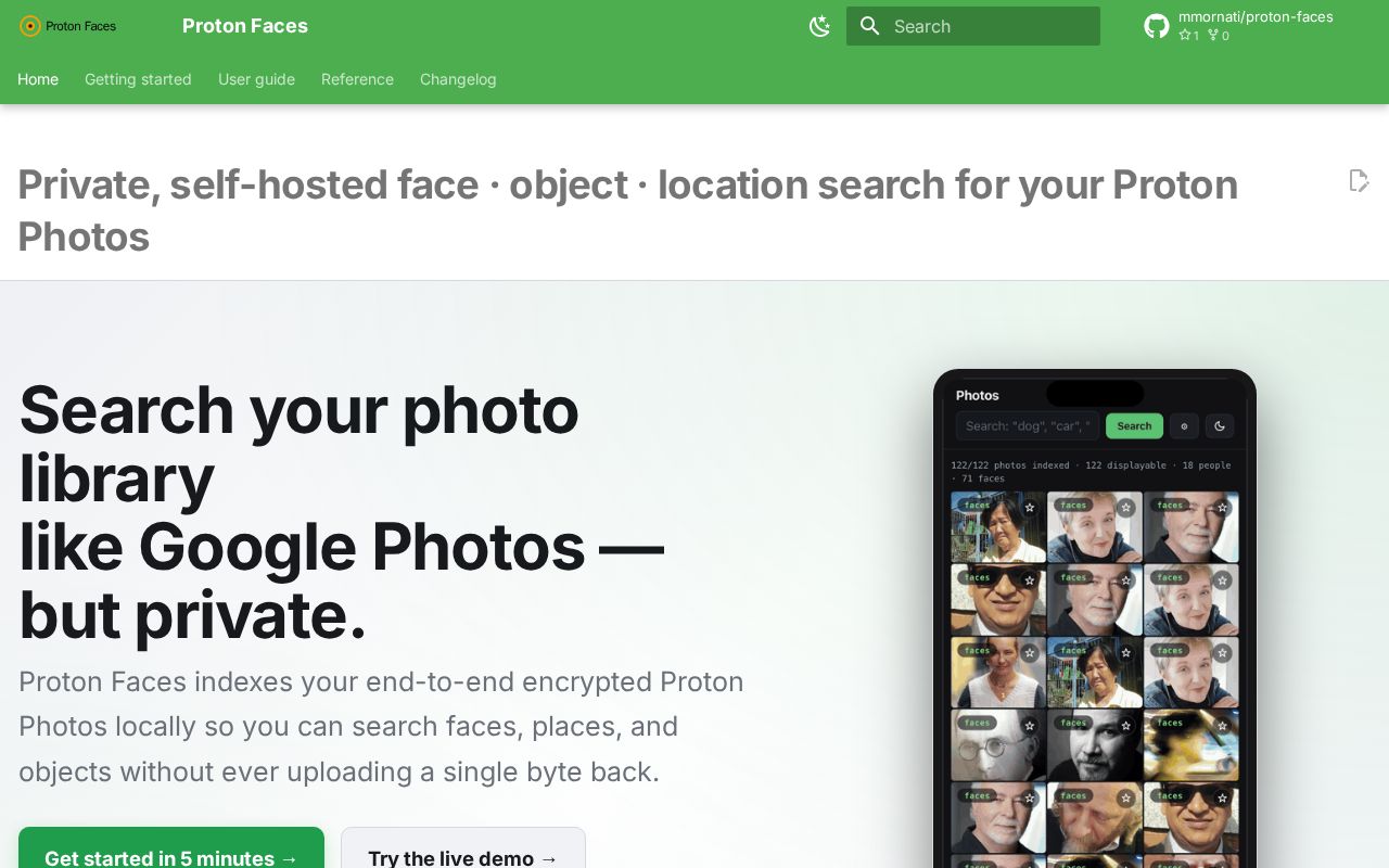 Preview of Faces and objects recognition added to the Proton Photos