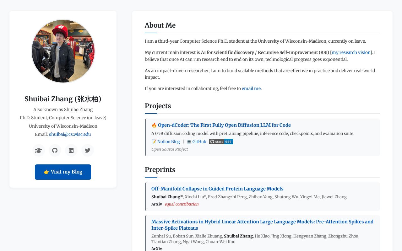 Preview of Zhangshuibai Github Io