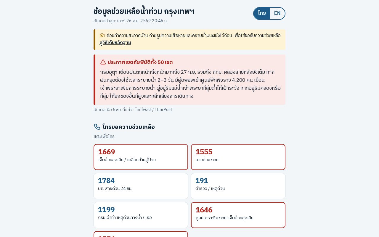 Preview of Bangkok Flood Hub