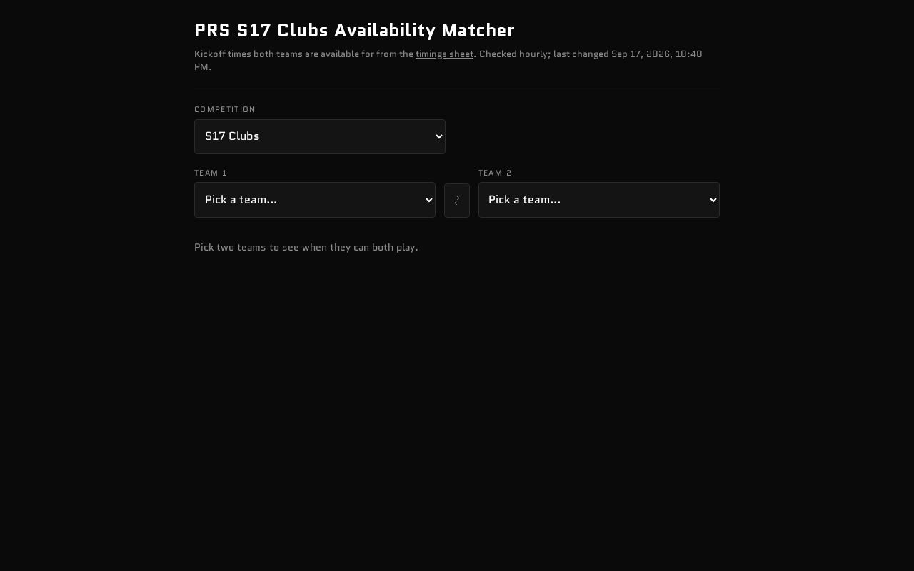 Preview of Prs Availability Matcher