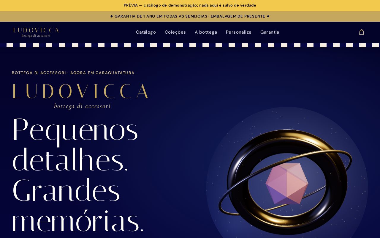 Preview of Ludovicca Acessorios - e-commerce e painel da filial de Caraguatatuba (GD Studio X)