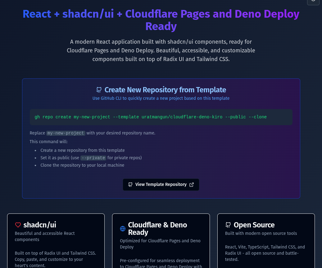 Preview of CloudFlare-Deno Boilerplate