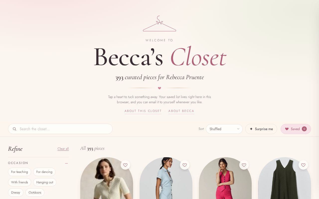 Preview of A closet curated for Becca
