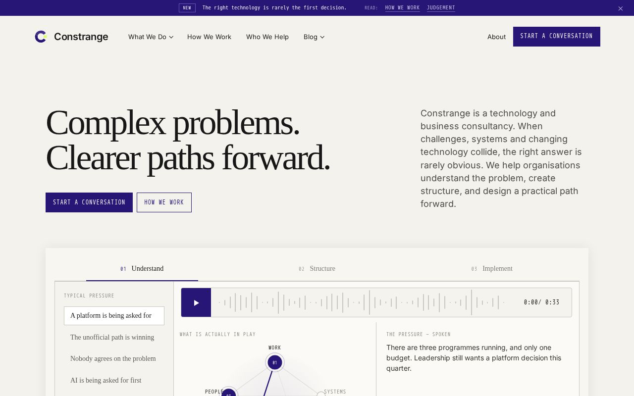 Preview of Constrange company marketing site