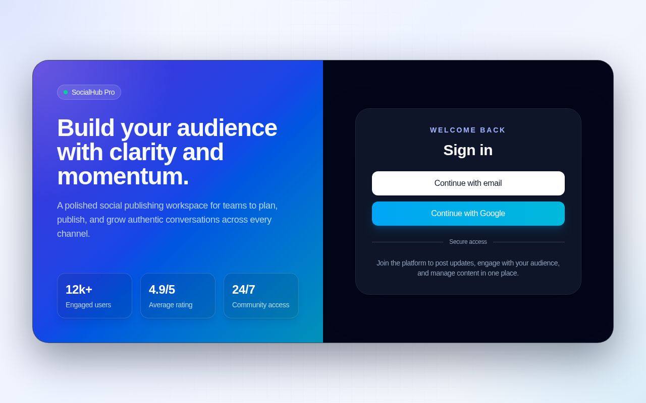 Preview of SocialHub App