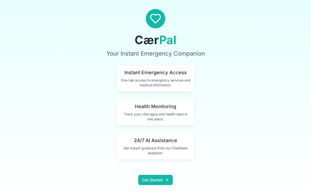 Preview of CærPal– Your Instant Emergency Companion