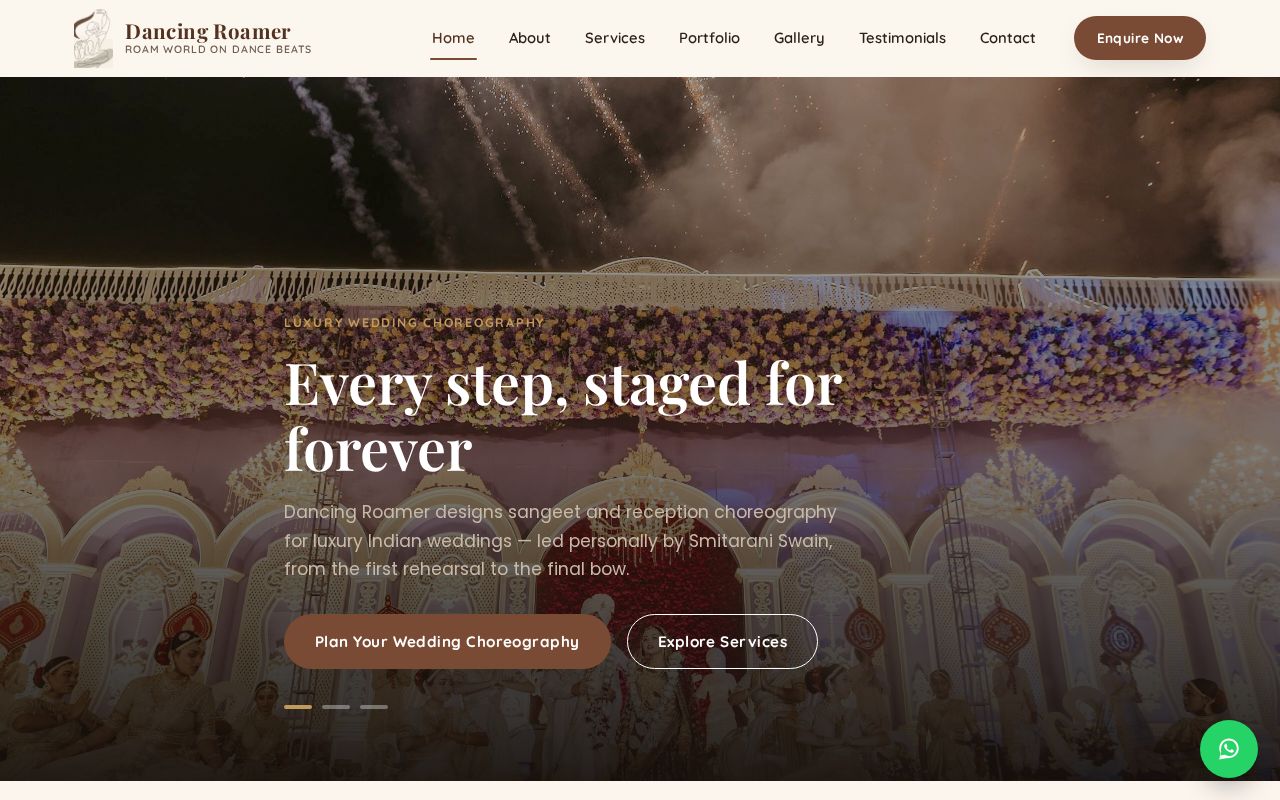 Preview of Dancing Roamer Website