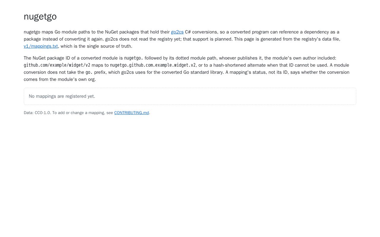 Preview of nugetgo: Go module to NuGet package registry