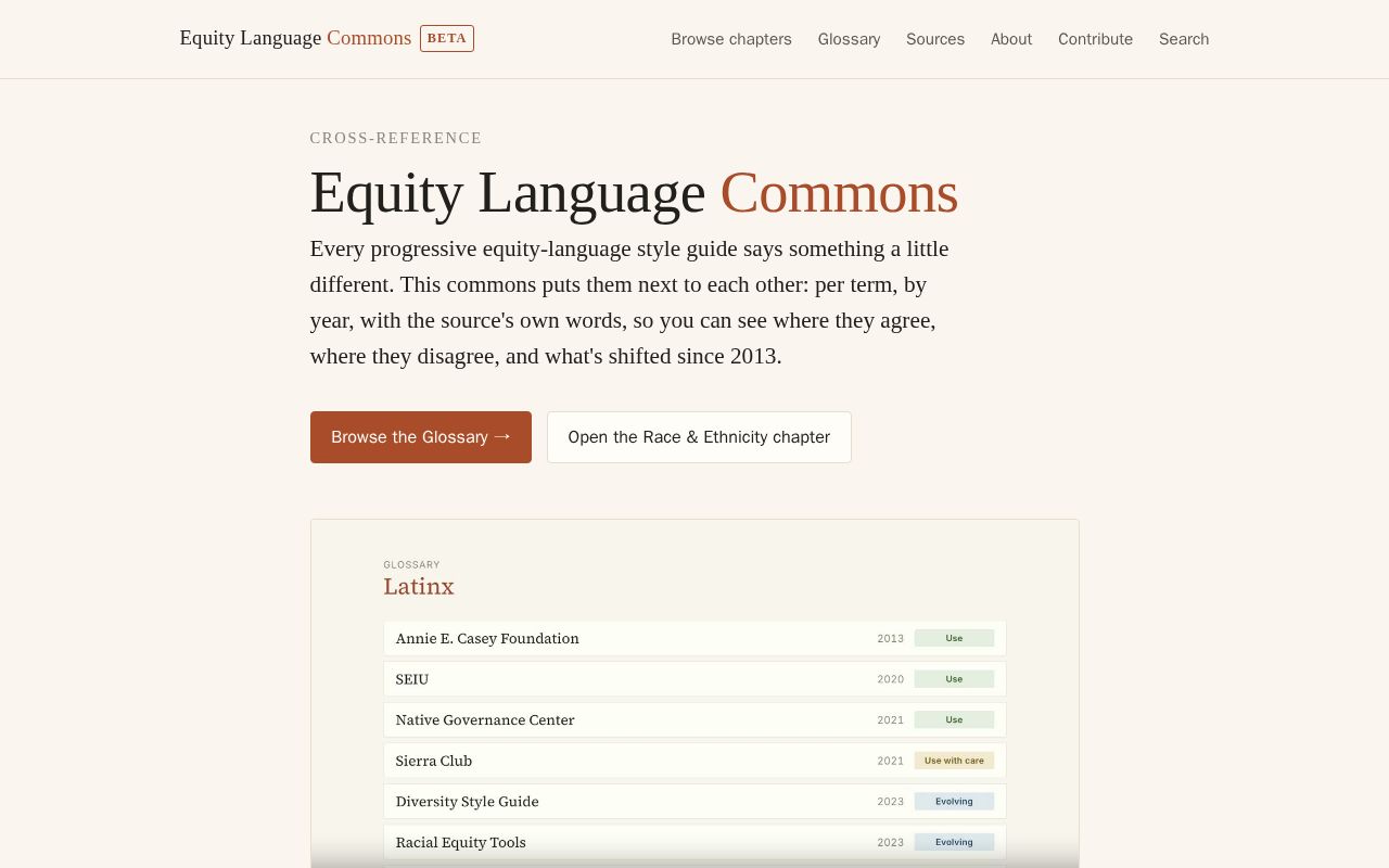 Preview of Equity Language Commons