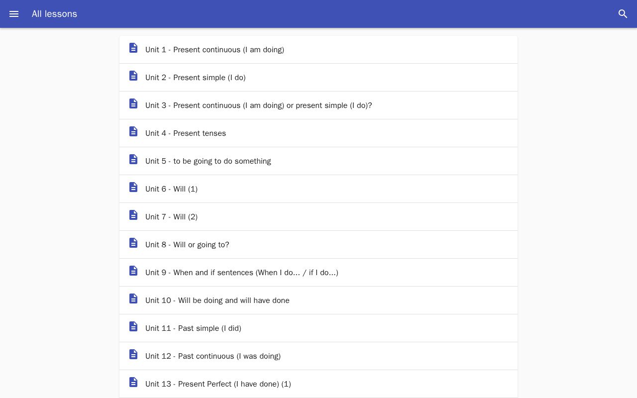 Preview of Mobile Grammar Web