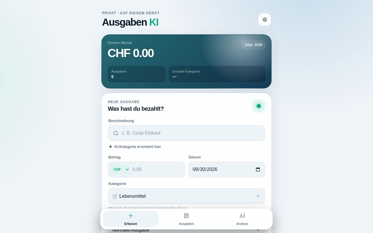Preview of AusgabenKI WebApp