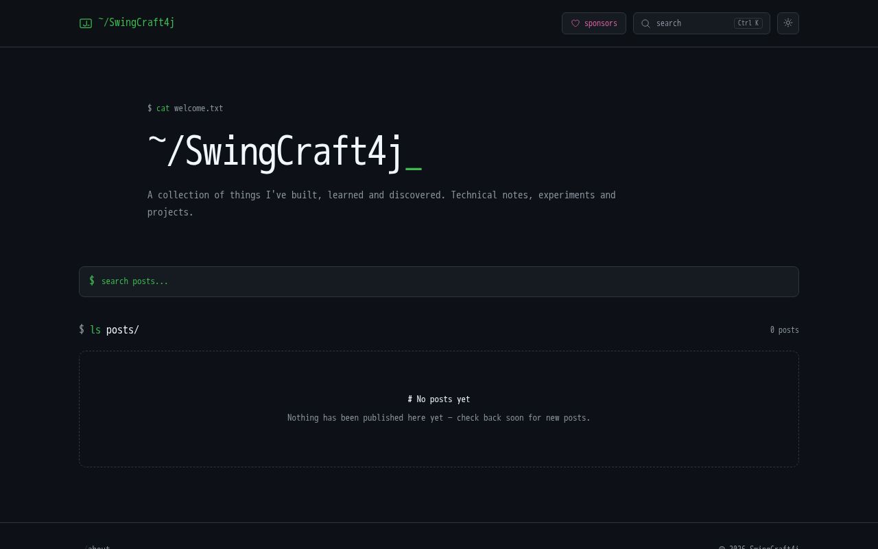 Preview of SwingCraft4j Site