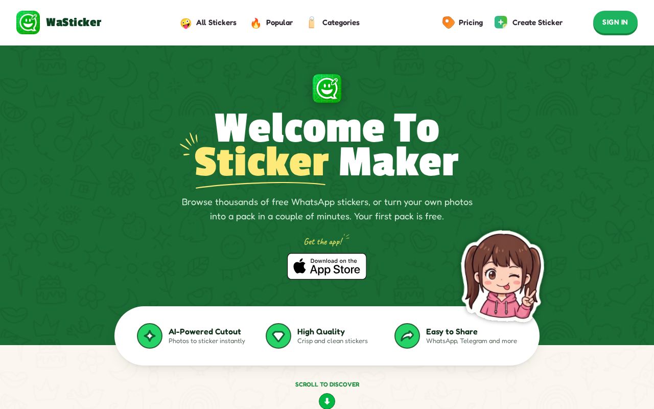 Preview of Wasticker Website