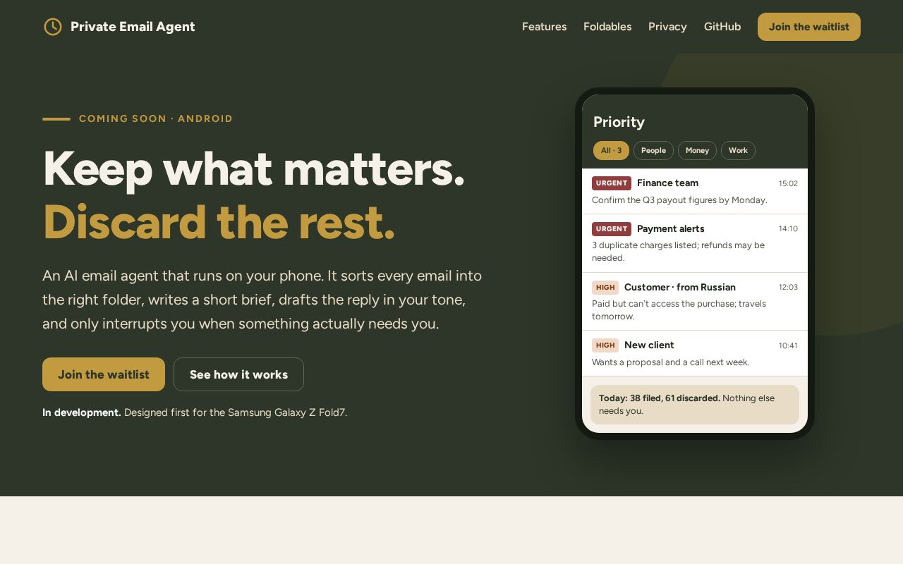 Preview of Private Email Agent