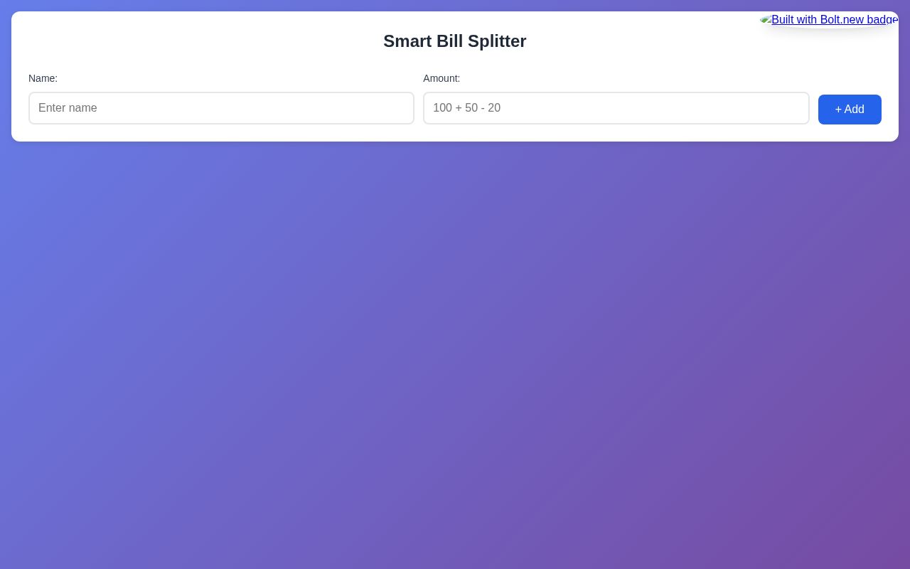 Preview of Smart Bill Splitter