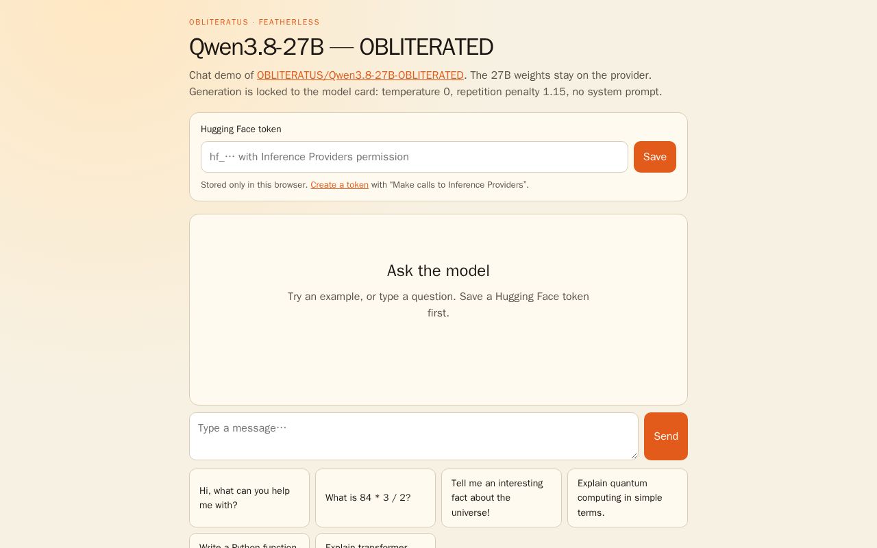 Preview of Qwen3.8-27B OBLITERATED Chat