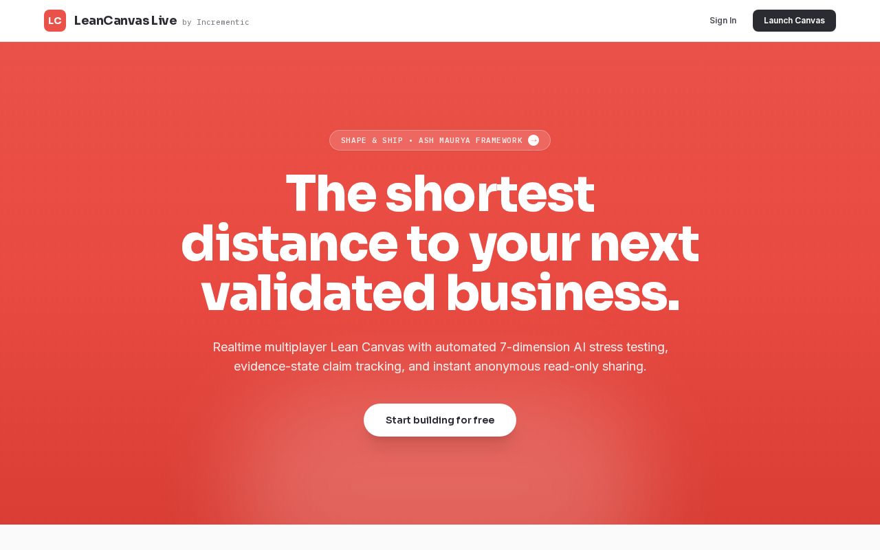 Preview of Leancanvas Live