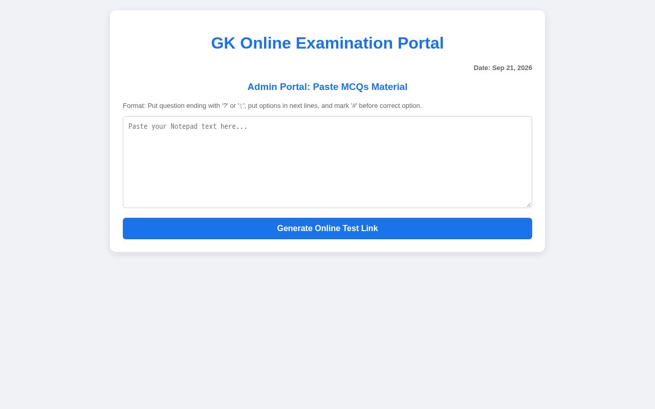 Preview of Gk Quiz Portal