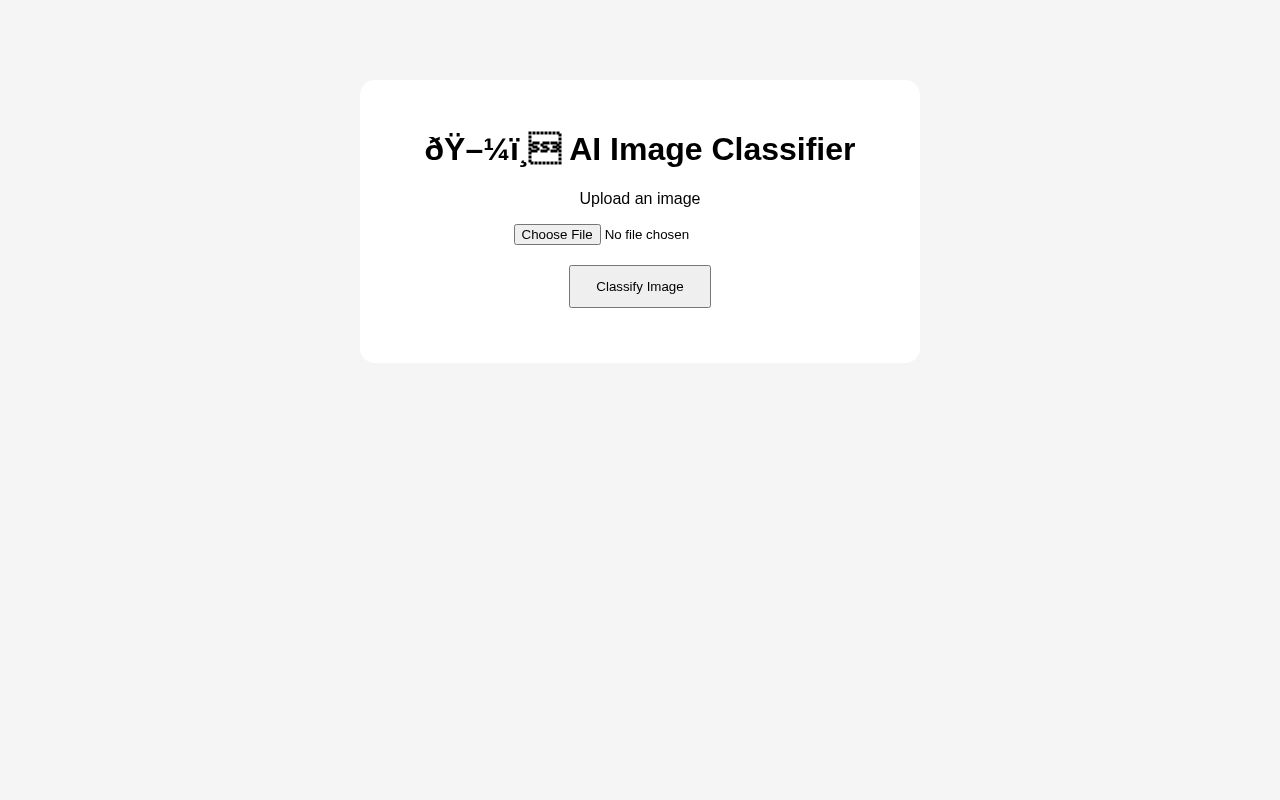 Preview of Image Classifier