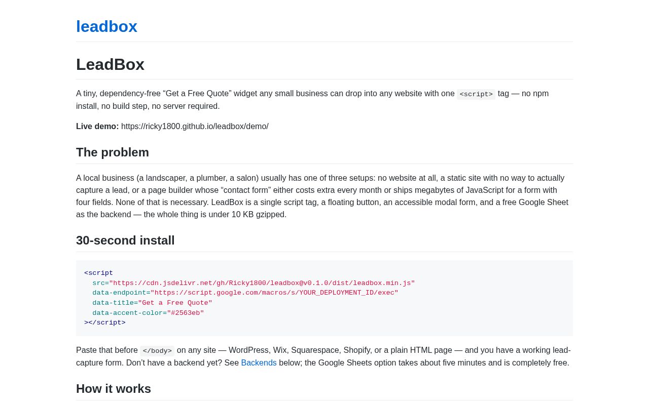 Preview of Leadbox