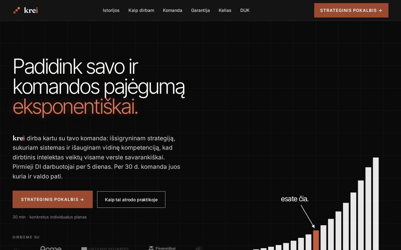 Preview of krei.lt website (GitHub Pages)