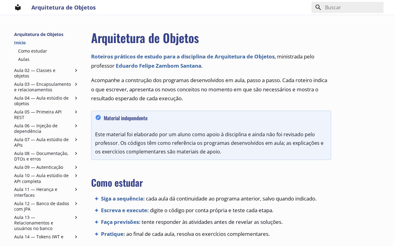 Preview of Arquitetura de Objetos