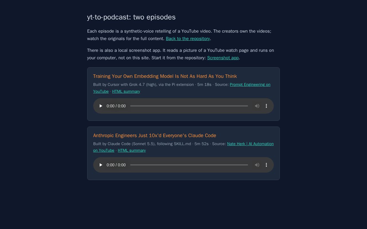 Preview of Yt To Podcast