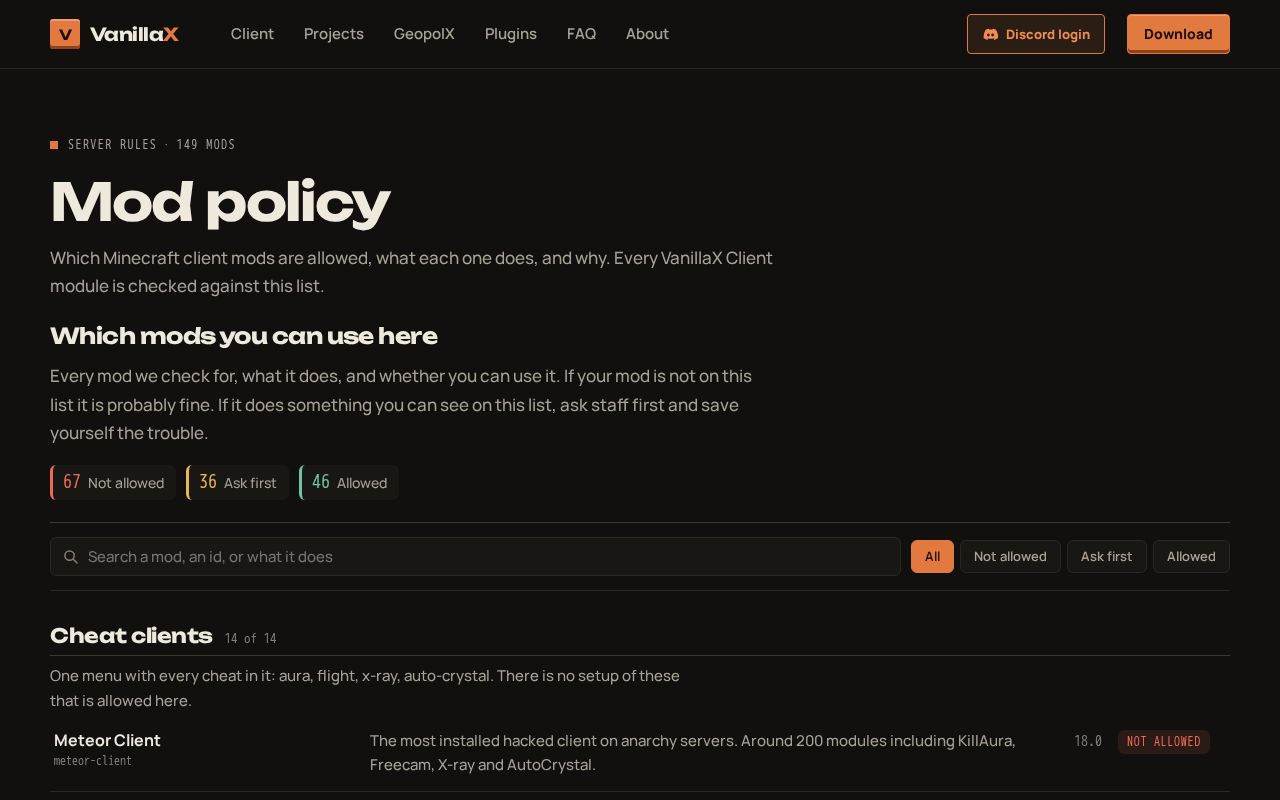 Preview of Mod Policy