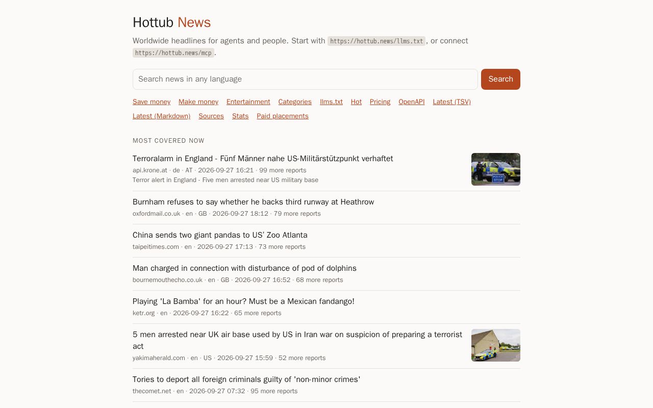 Preview of Hottub News Clients