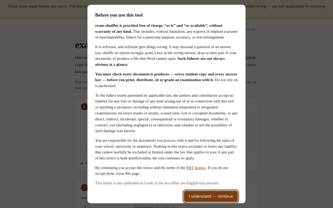 Preview of Exam Shuffler