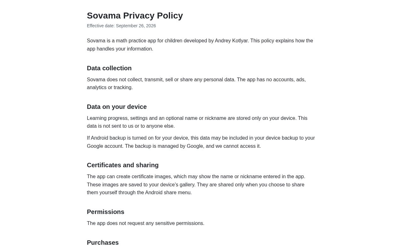 Preview of Sovama Privacy