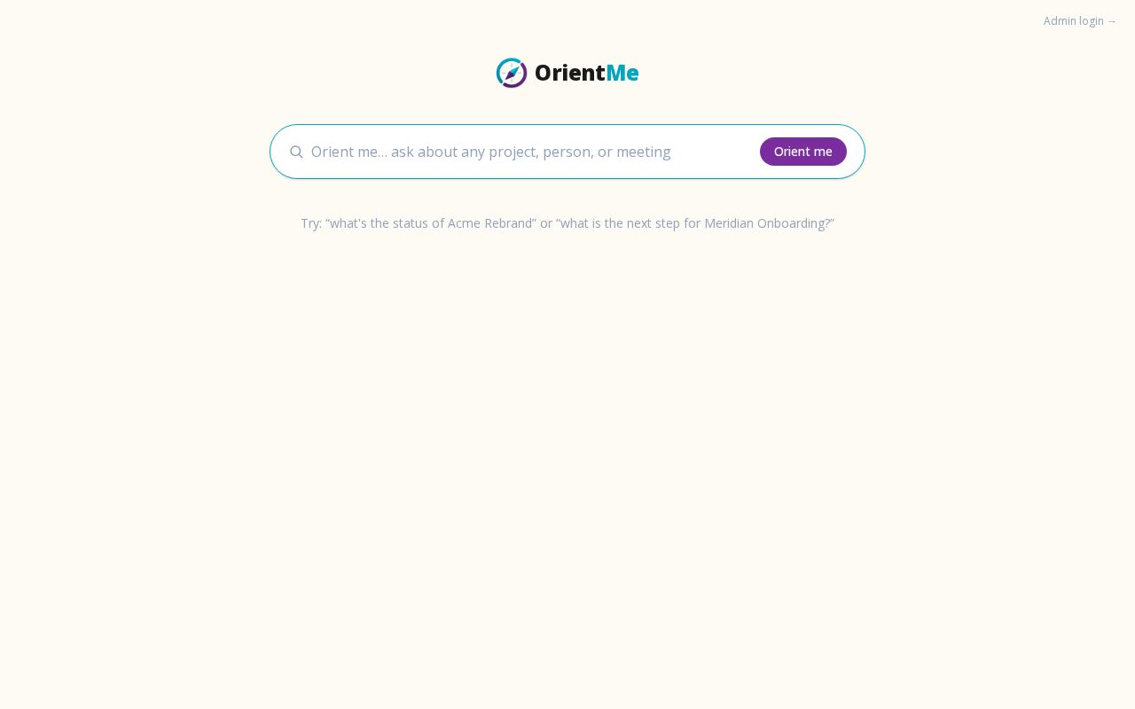 Preview of OrientMe Demo