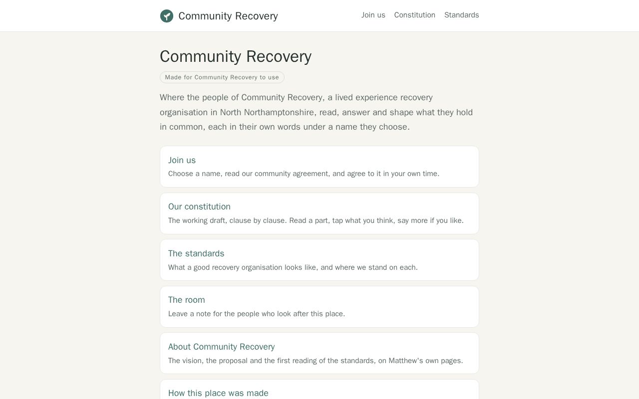 Preview of Community Recovery