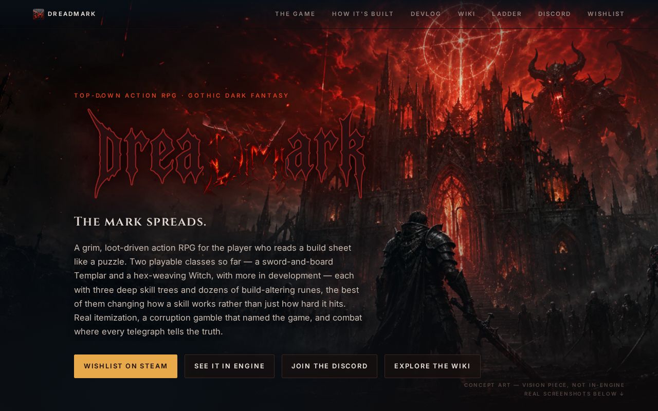 Preview of Dreadmark, a gothic action RPG