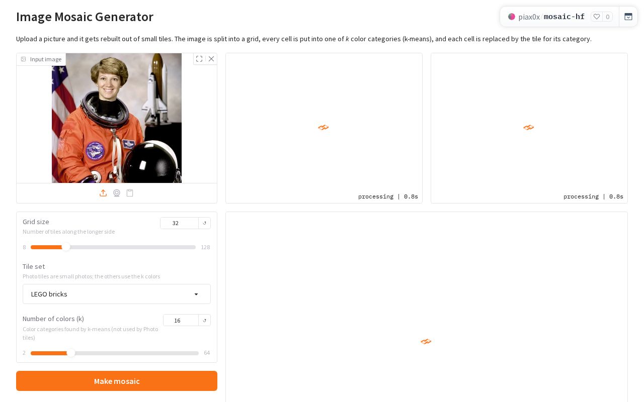 Preview of Image Mosaic Generator