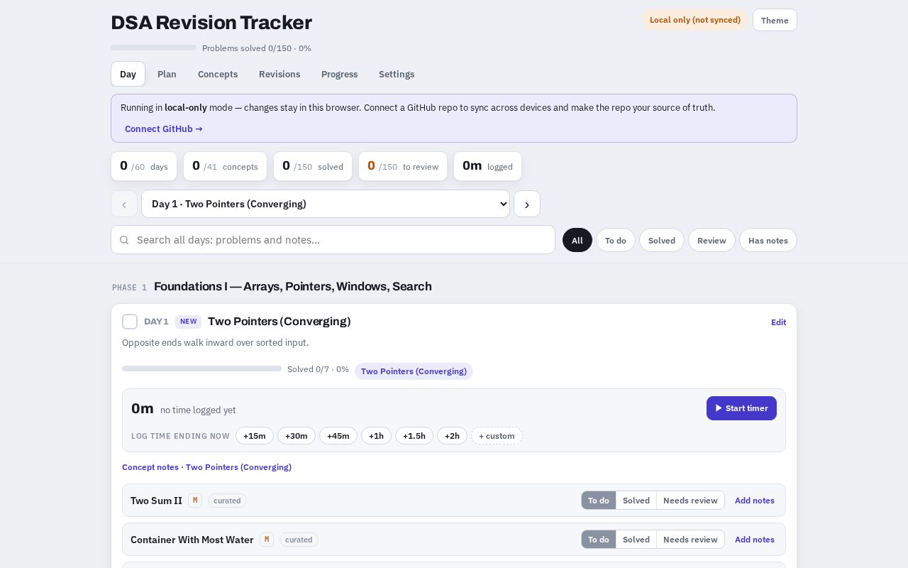 Preview of Dsa Revision Tracker
