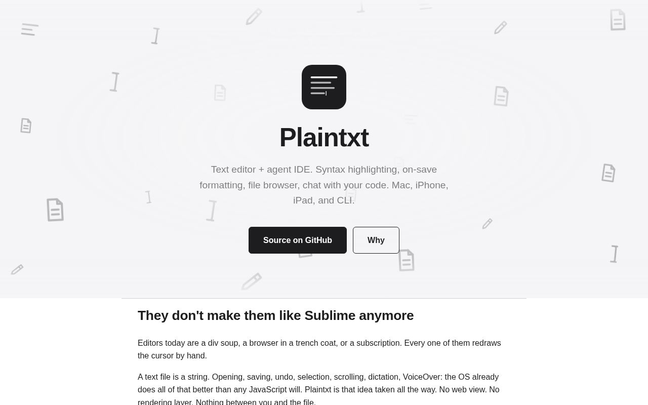 Preview of Plain text editor