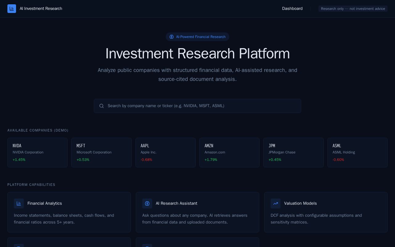 Preview of Ai Investment Research Platform