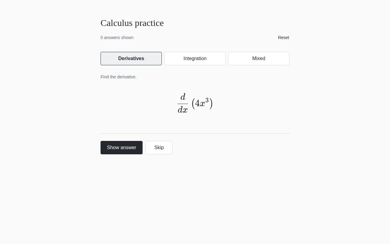 Preview of Calculus Practice