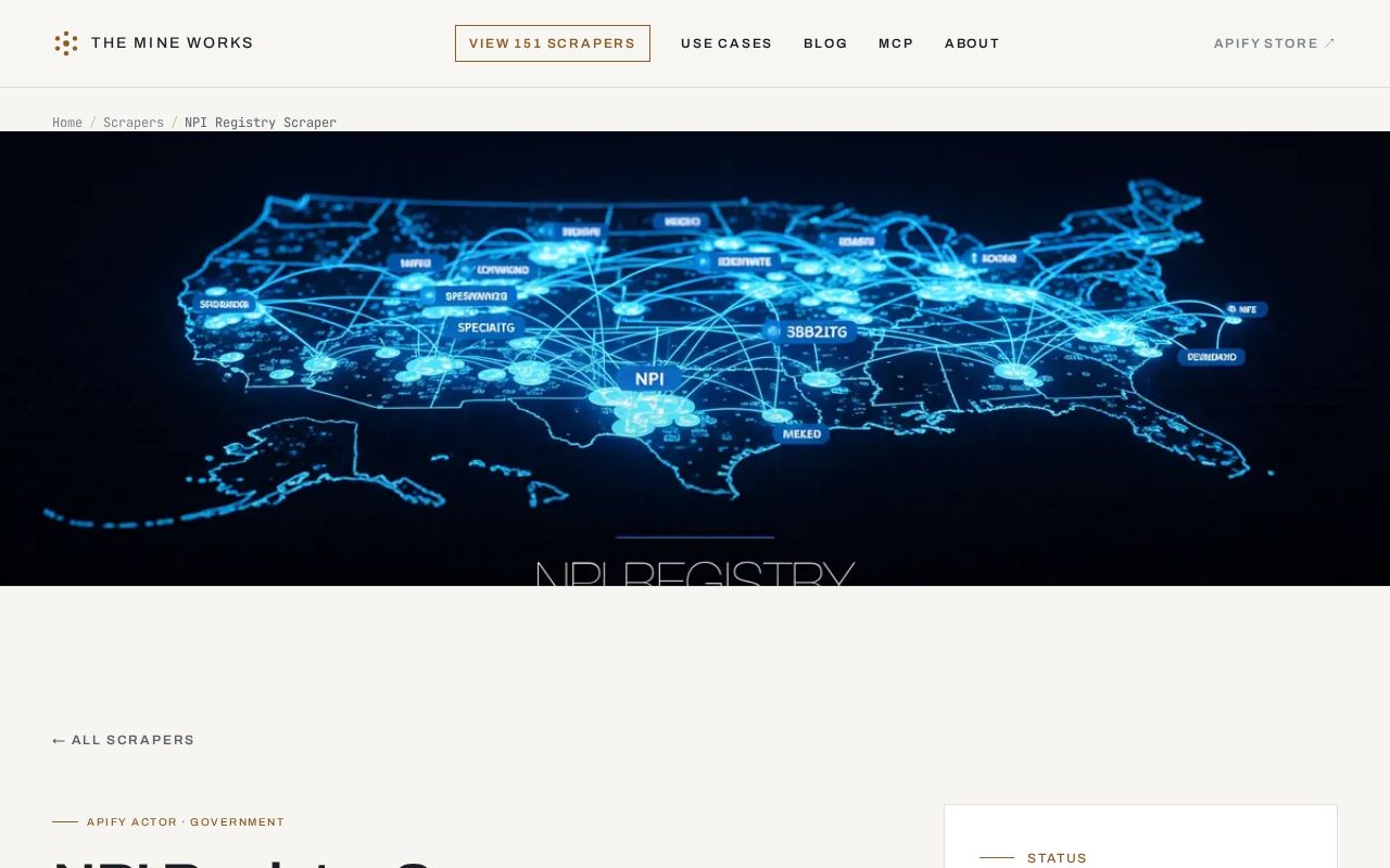 Preview of Npi Registry Scraper