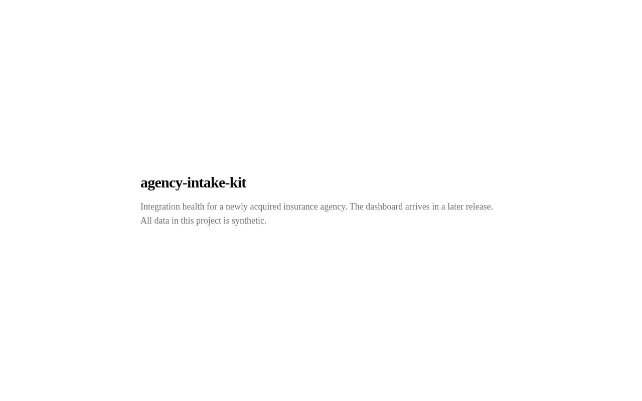 Preview of Agency Intake Kit