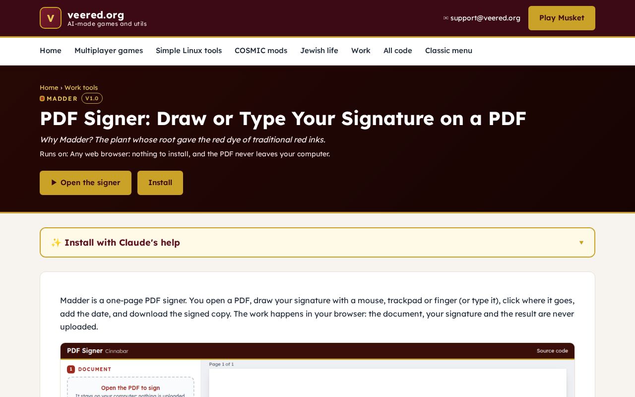 Preview of Madder Pdf Signer