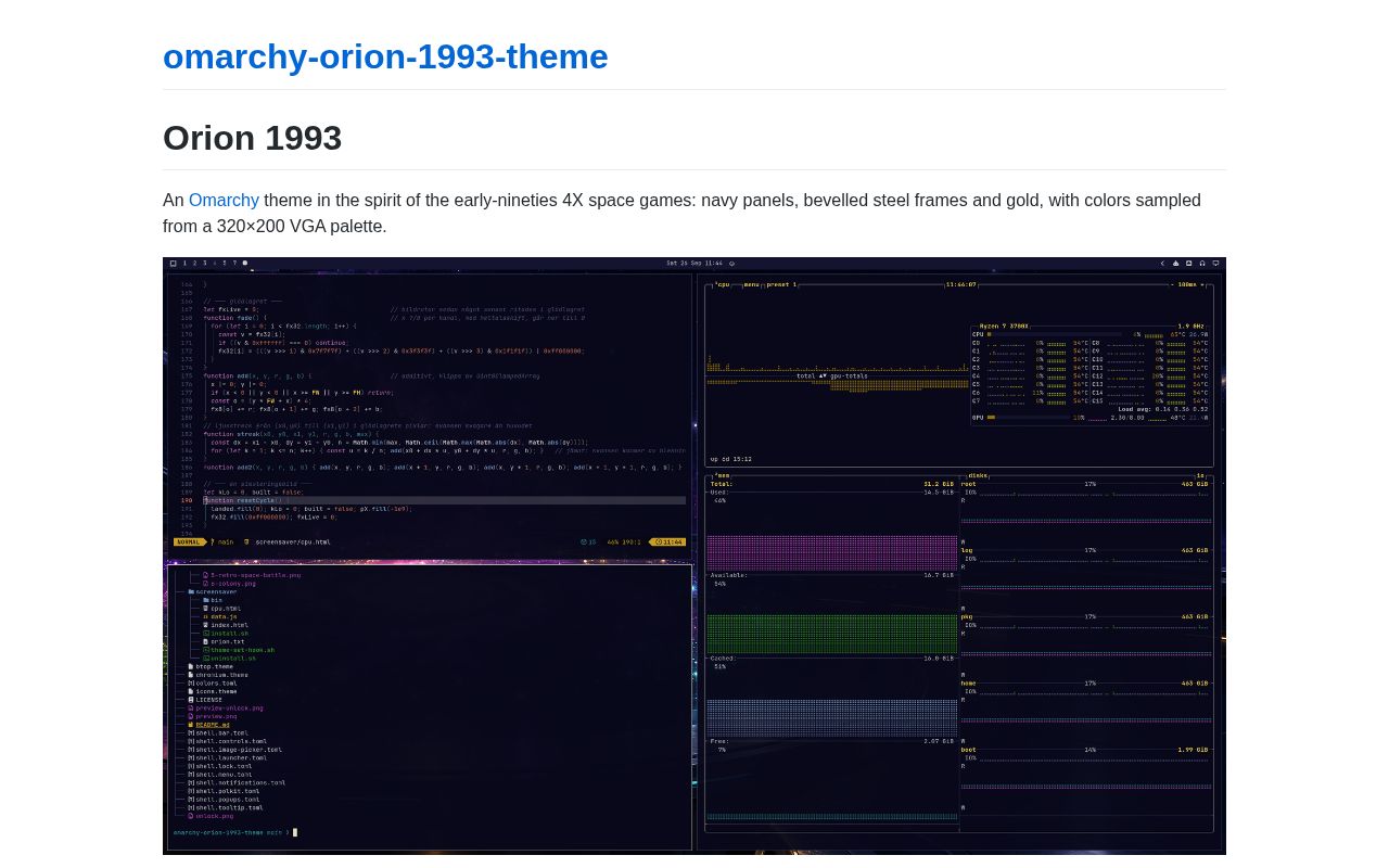 Preview of Omarchy Orion 1993 Theme
