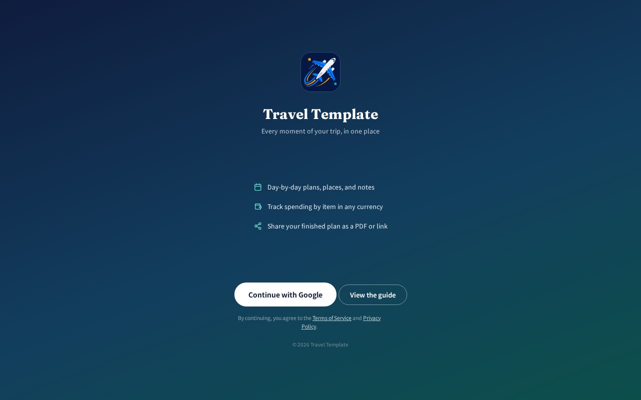 Preview of Travel Template V2